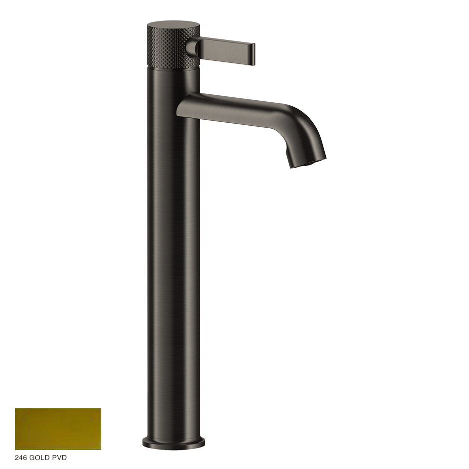 Inciso- High Version Basin Mixer with pop-up waste 246 Gold PVD