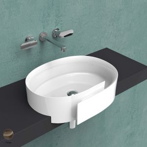 Roll Semi-inset basin 56 cm without overflow, without tap ledge Fango