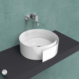 Roll Countertop basin 44 cm without overflow, without tap ledge White