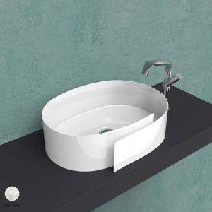 Roll Countertop basin 56 cm without overflow, without tap ledge Milky White