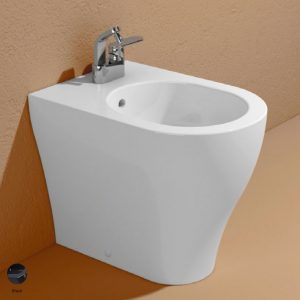 App Back to wall single-hole bidet with overflow, without tap hole Black