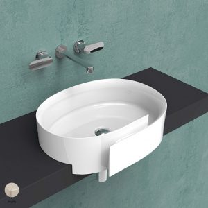 Roll Semi-inset basin 56 cm without overflow, without tap ledge Argilla