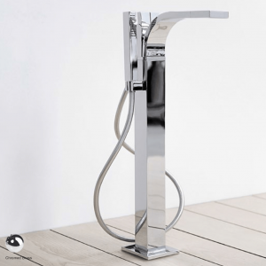 SI Free-standing bath mixer with spout and handshower Chrome