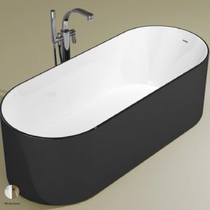 Oval Bath-tub 170 cm in Pietraluce BICOLOR White/Sand