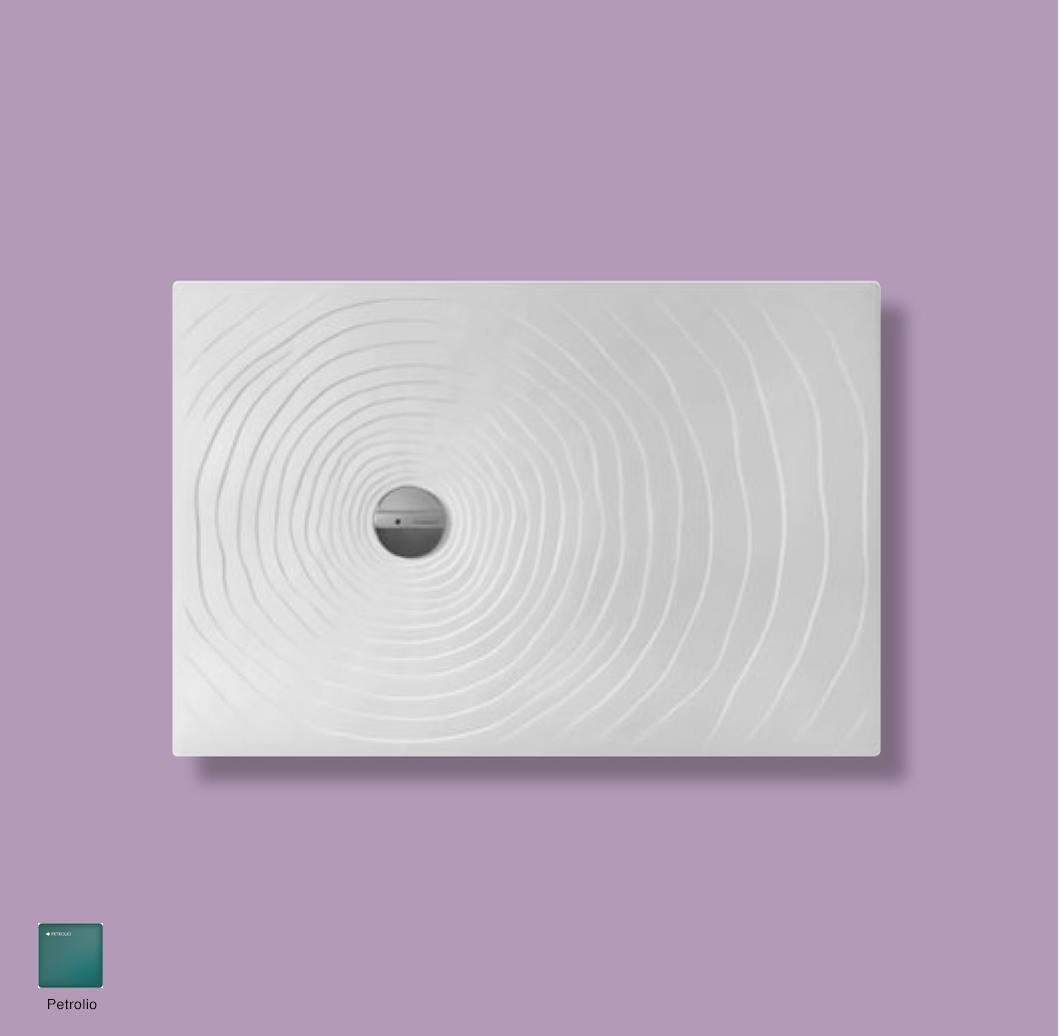 Water Drop Laid on or built-in reversible shower tray 120x80 cm Petrolio