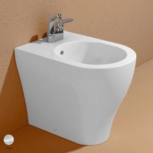 App Back to wall single-hole bidet with overflow, without tap hole White