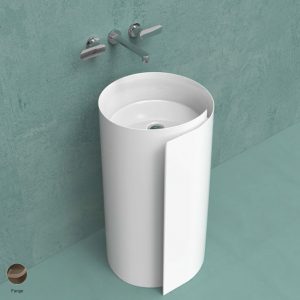 Monoroll Wall column-basin 44 cm without overflow, without tap ledge Fango
