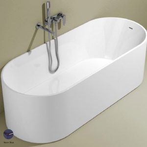 Oval Bath-tub 170 cm in Pietraluce Marine Blue