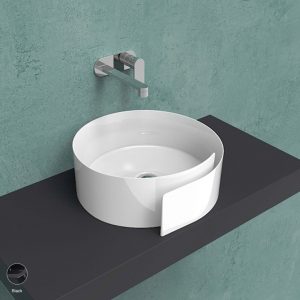 Roll Countertop basin 44 cm without overflow, without tap ledge Black