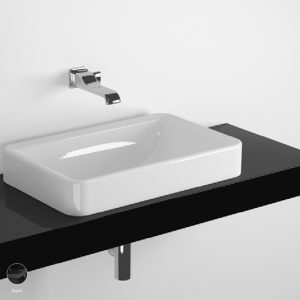Nile Shelf from 80 to 250 x 46 x h 10 cm, for Nile 62 recessed basin Black