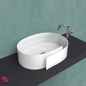 Roll Countertop basin 56 cm without overflow, without tap ledge Rosso Rubens