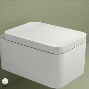 Nile Soft-closing thermosetting wrapping seat and cover Milky White Matte