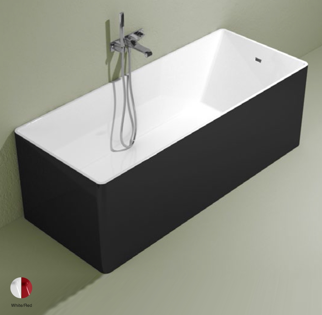 Wash Bath-tub 170 cm in Pietraluce BICOLOR White/Red