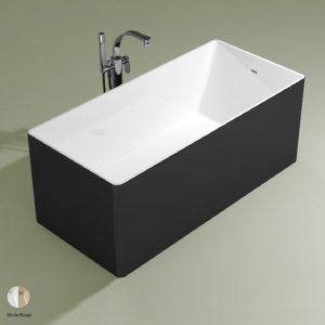 Wash Bath-tub 150 cm in Pietraluce BICOLOR White/Beige