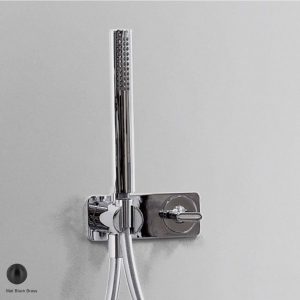 Noke Concealed shower mixer with diverter and hand-shower Mat Black