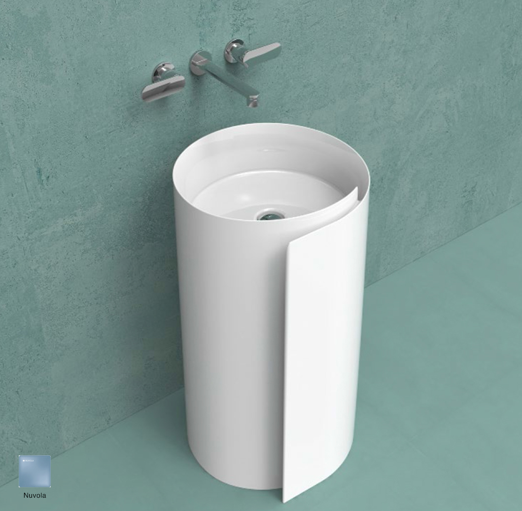 Monoroll Wall column-basin 44 cm without overflow, without tap ledge Nuvola