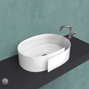 Roll Countertop basin 56 cm without overflow, without tap ledge Lava Grey