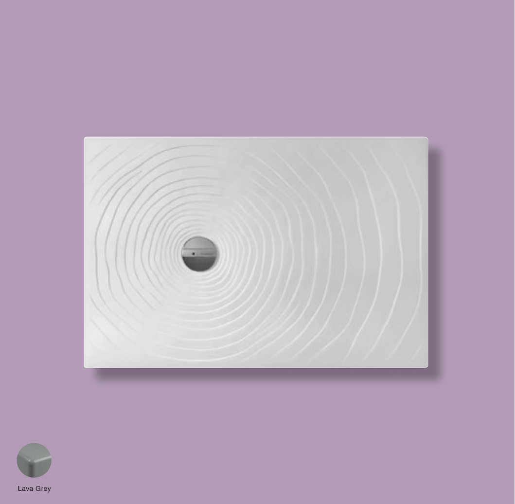 Water Drop Laid on or built-in reversible shower tray 120x80 cm Lava Grey