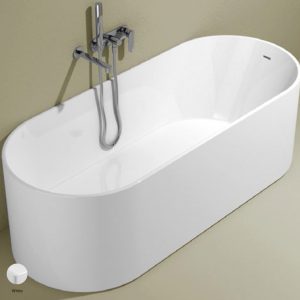 Oval Bath-tub 170 cm in Pietraluce White