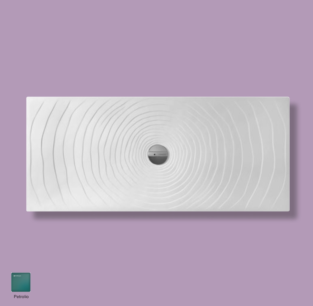 Water Drop Laid on or built-in in the floor shower tray 160x70 cm Petrolio