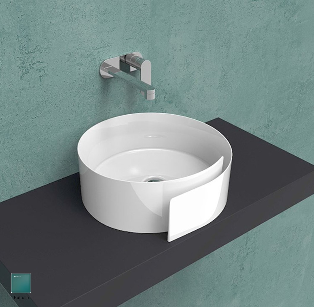 Roll Countertop basin 44 cm without overflow, without tap ledge Petrolio