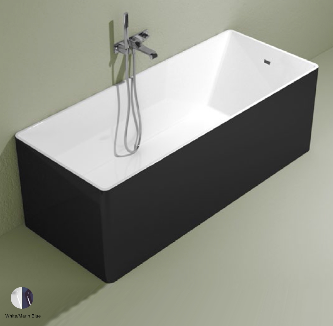 Wash Bath-tub 170 cm in Pietraluce BICOLOR White/Marine Blue