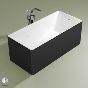 Wash Bath-tub 150 cm in Pietraluce BICOLOR White/Grey
