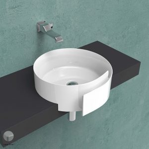 Roll Semi-inset basin 44 cm without overflow, without tap ledge Lava Grey