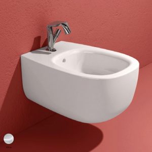 Bonola Wall hung single-hole bidet with overflow White