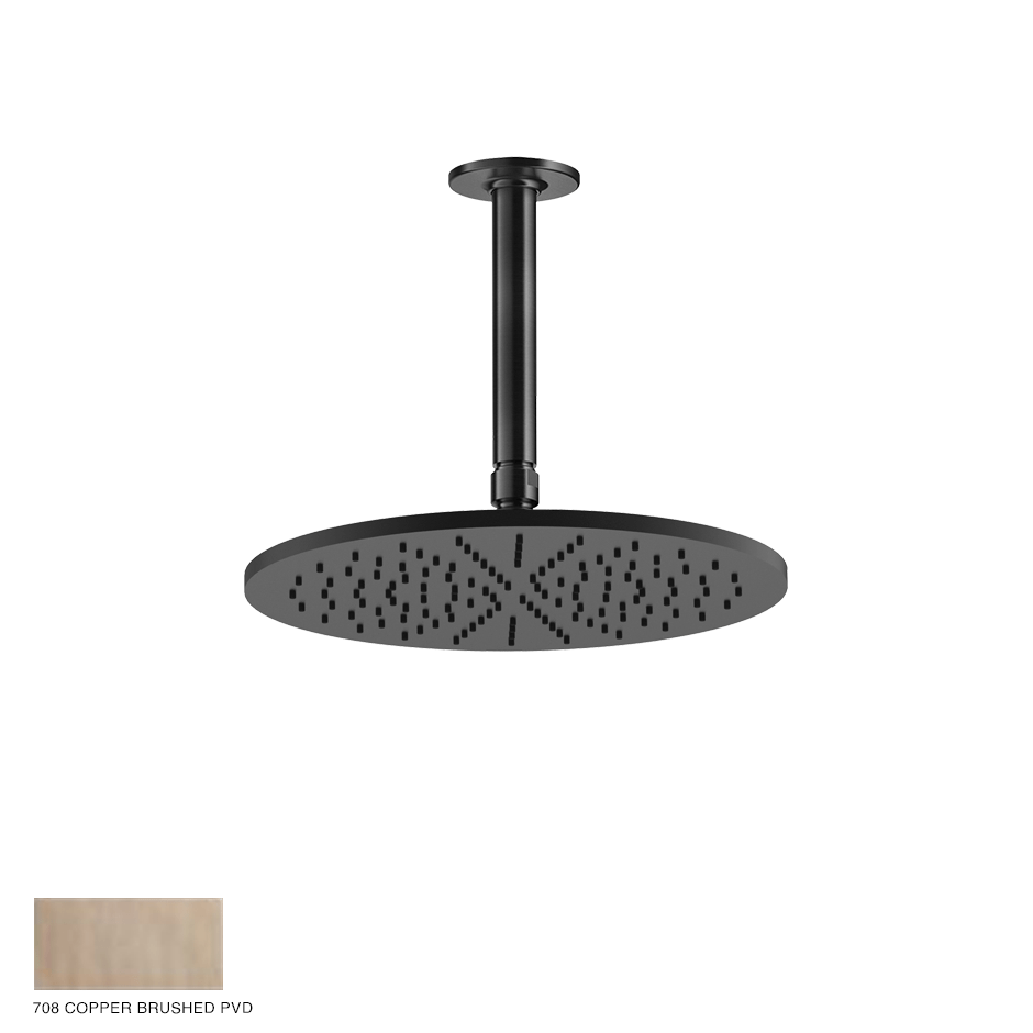 Inciso Ceiling-mounted Showerhead, custom length 708 Copper Brushed PVD