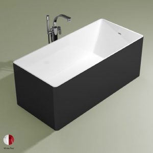 Wash Bath-tub 150 cm in Pietraluce BICOLOR White/Red
