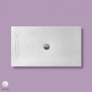 Water Drop Laid on or built-in in the floor shower tray 140x80 cm Milky White