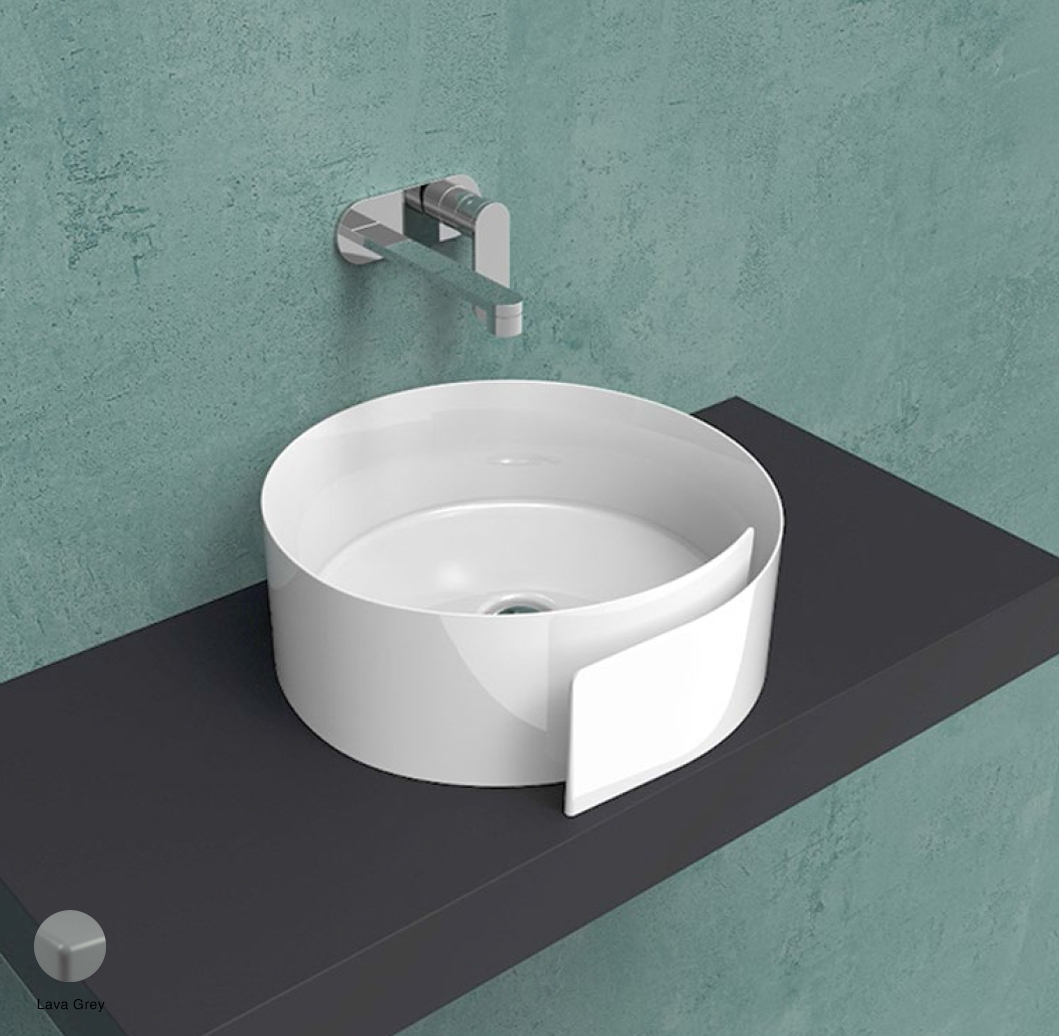 Roll Countertop basin 44 cm without overflow, without tap ledge Lava Grey