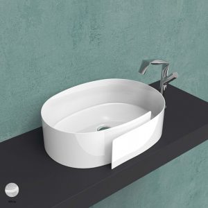 Roll Countertop basin 56 cm without overflow, without tap ledge White