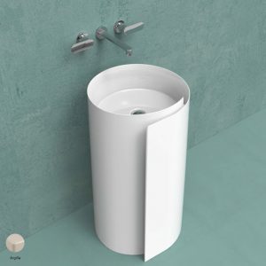 Monoroll Wall column-basin 44 cm without overflow, without tap ledge Argilla