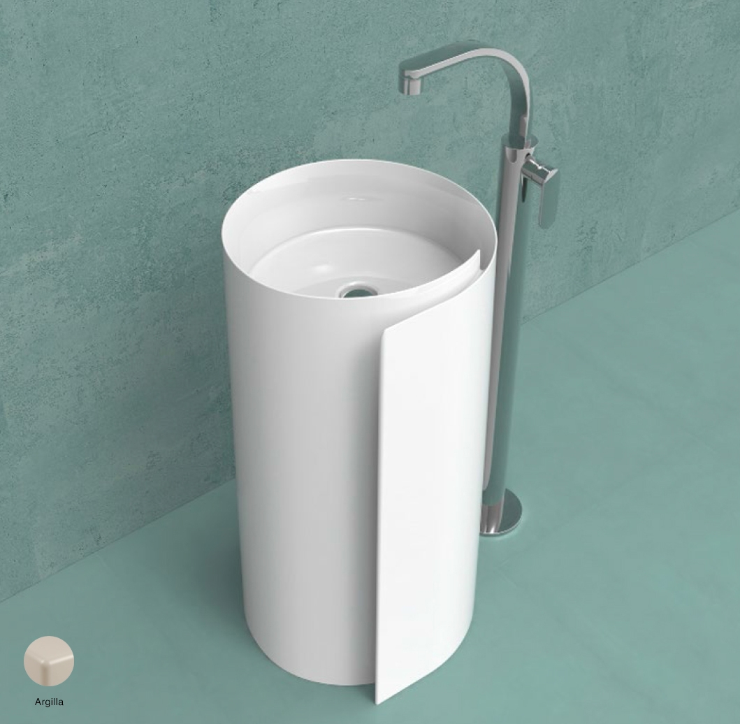 Monoroll Standing column-basin 44 cm without overflow and tap ledge Argilla