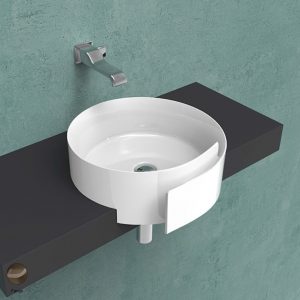 Roll Semi-inset basin 44 cm without overflow, without tap ledge Fango
