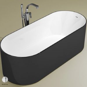 Oval Bath-tub 170 cm in Pietraluce BICOLOR White/Grey