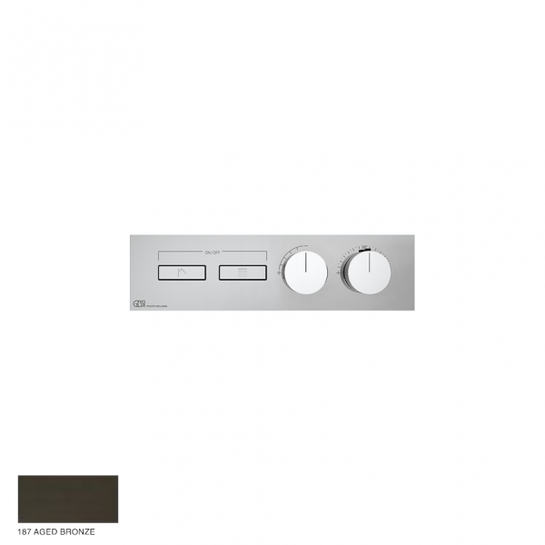 Hi-Fi Linear Thermostatic mixer, two functions, on/off button 187 Aged Bronze
