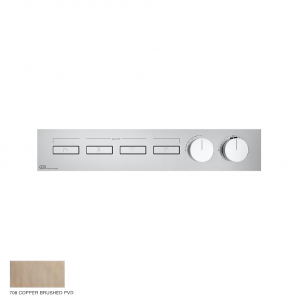 Hi-Fi Linear Thermostatic mixer, four functions, on/off button 708 Copper Brush