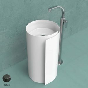 Monoroll Standing column-basin 44 cm without overflow and tap ledge Carbone