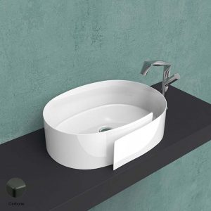 Roll Countertop basin 56 cm without overflow, without tap ledge Carbone