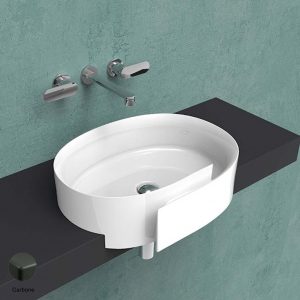 Roll Semi-inset basin 56 cm without overflow, without tap ledge Carbone