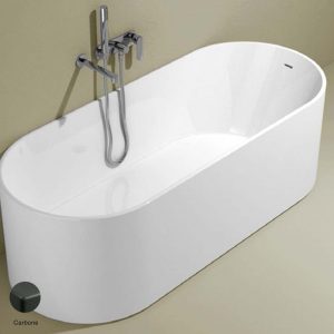 Oval Bath-tub 170 cm in Pietraluce Carbone