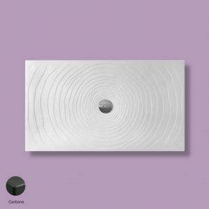 Water Drop Laid on or built-in in the floor shower tray 140x80 cm Carbone