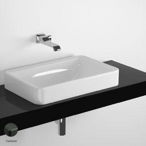 Nile Shelf from 80 to 250 x 46 x h 10 cm, for Nile 62 recessed basin Carbone