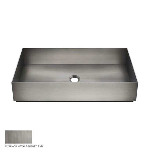 Gessi 316 Counter Washbasin, without overflow waste 60 x 35cm 707 Black Metal Br