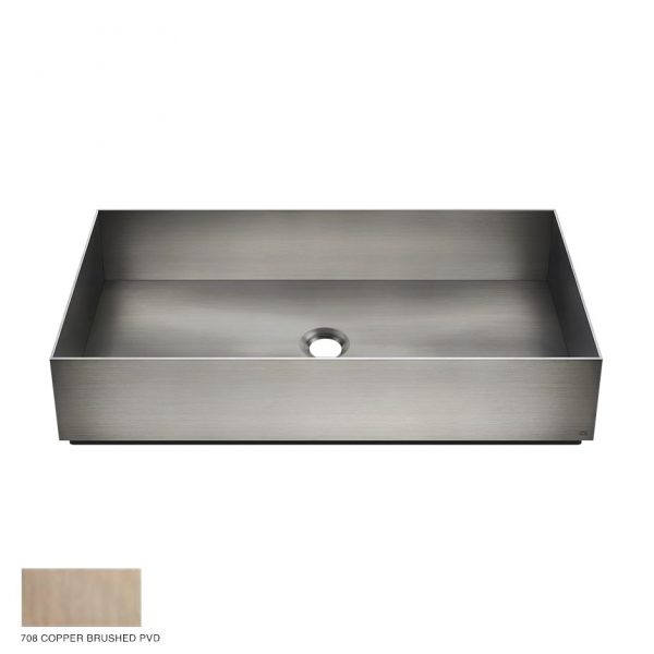 Gessi 316 Counter Washbasin, without overflow waste 60 x 35cm 708 Copper Brushed