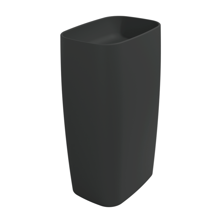 Flag Ceramic wall column-basin 54 x 38 x H 90 cm Carbone