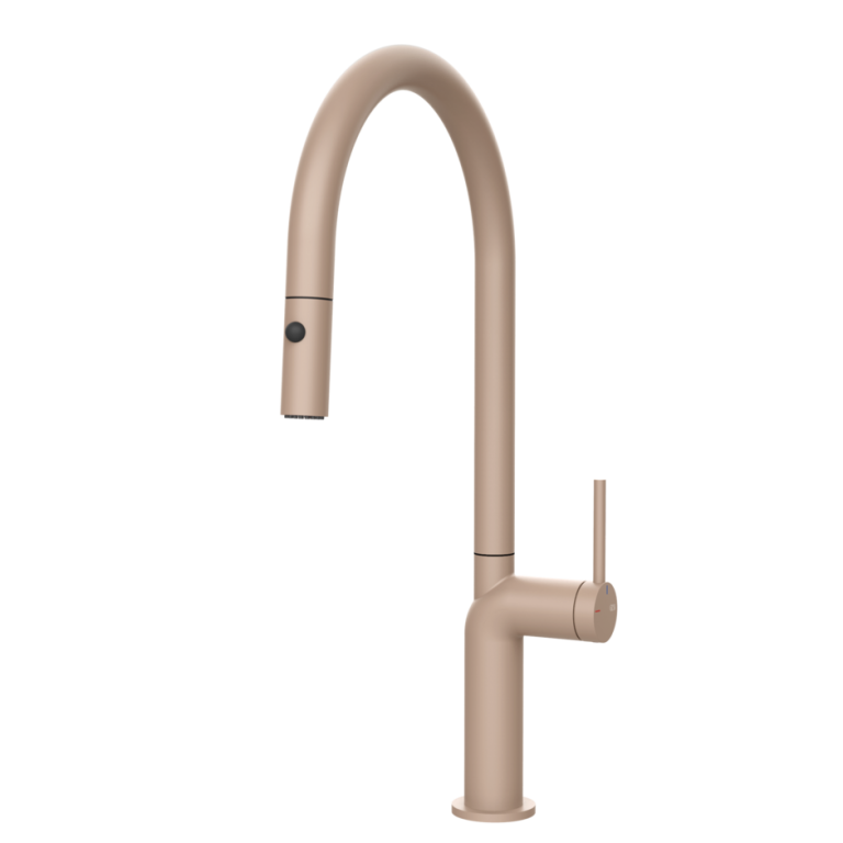 Stelo Kitchen tap with extractable handshower 275 Matte Cipria